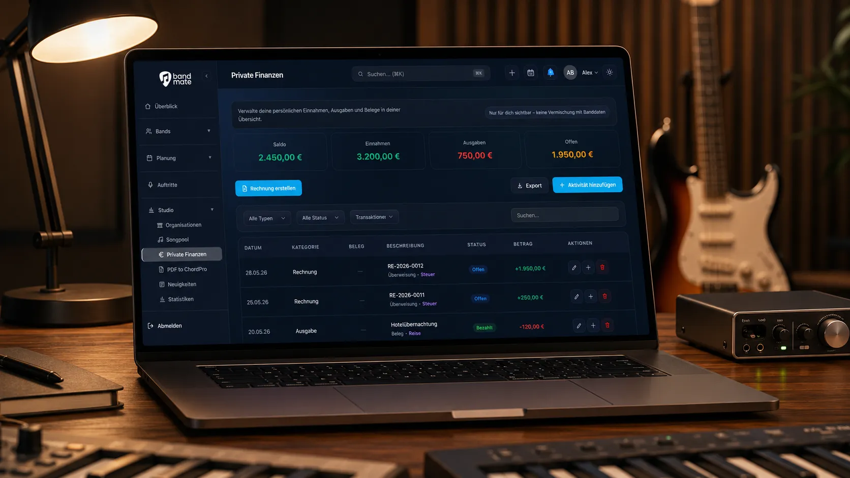 BandSet Finanz-Dashboard